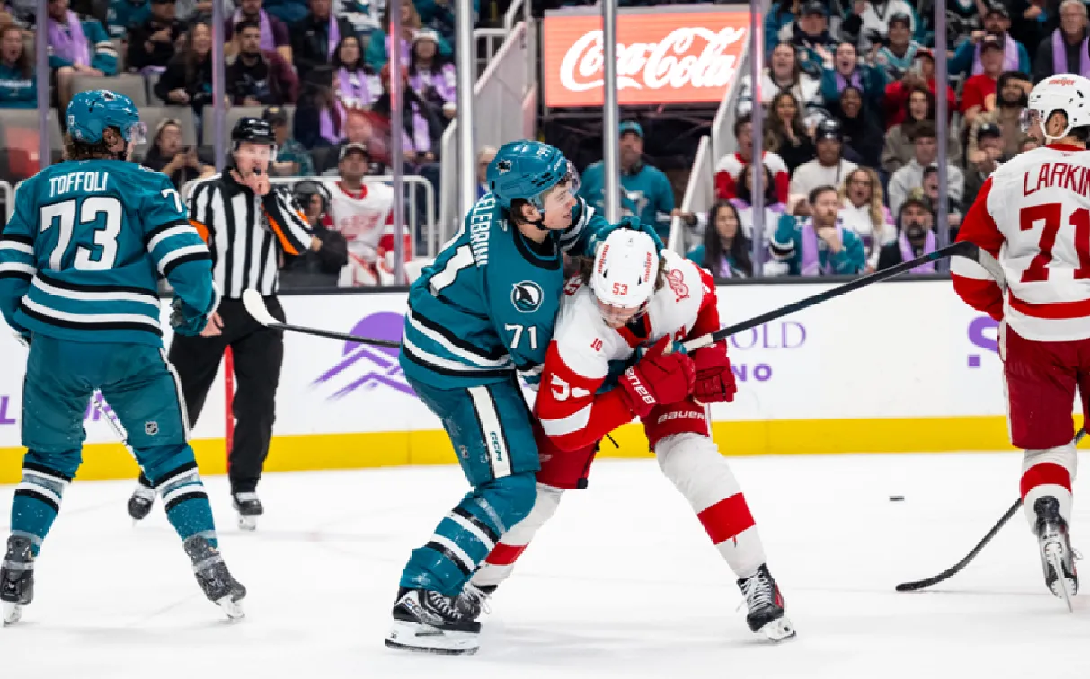 Mortiz Seider gives Macklin Celebrini a run for his money and things escalate into the penalty box