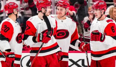 Legault, Nystrom notch 1st NHL points in Hurricanes' victory