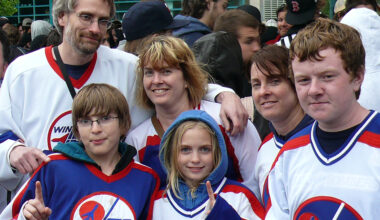 Some of the fans who were decked out in original Winnipeg Jets gear at the MTS Centre in May for the announcement of Winnipeg’s return to the NHL may be sporting jerseys with the Jets’ new logo after Christmas.