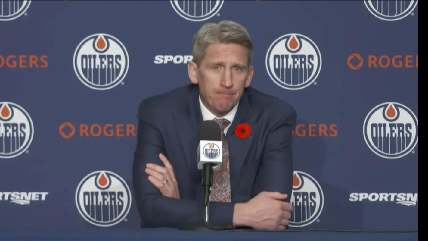 Oilers coach can't hold back his true reaction when asked about goaltending