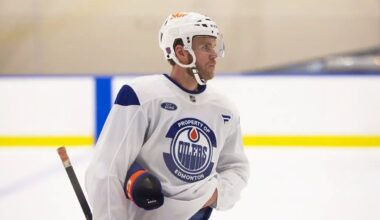 Connor McDavid Oilers practice: Photo by Jim Parsons - NHL Trade Talk