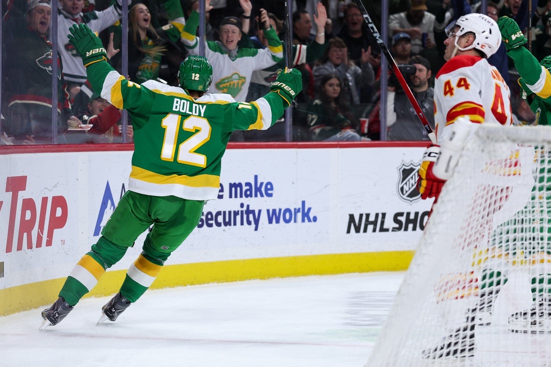 Jesper Wallstedt stops all 36 shots as Wild blank Flames