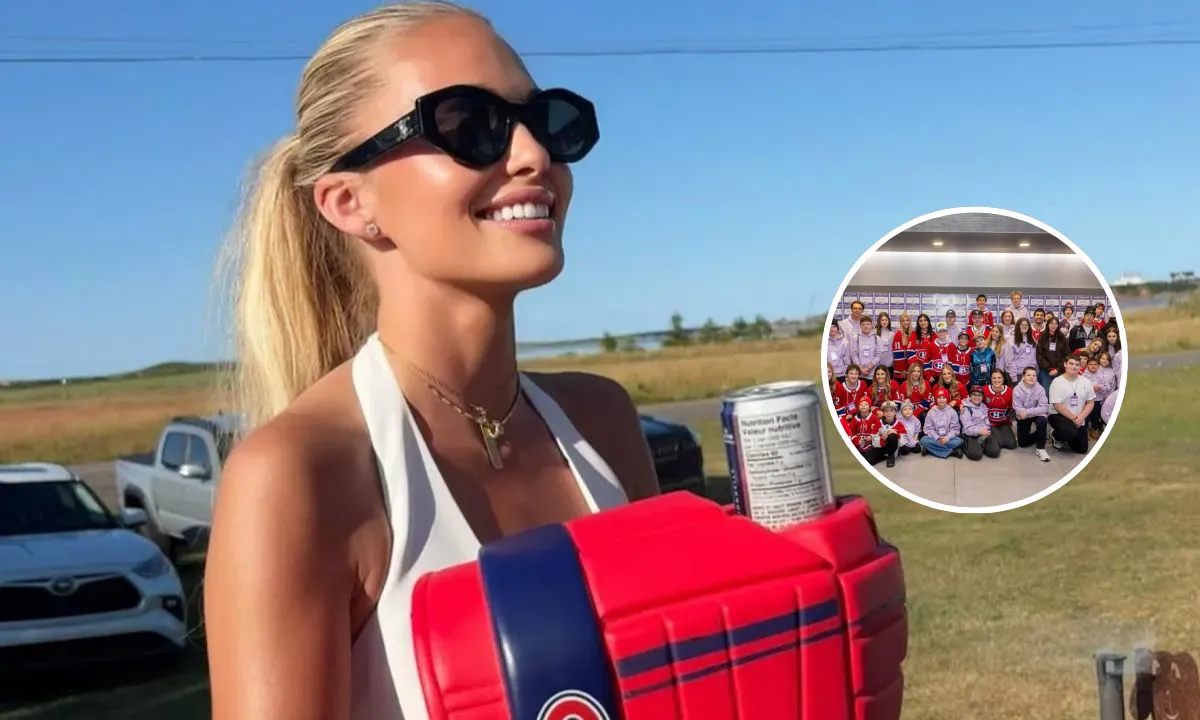 Noah Dobson's wife Alexa turns heads during Hockey Fights Cancer night