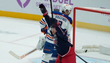 Olivier scores 2 goals to help lift Blue Jackets past Oilers 5–4