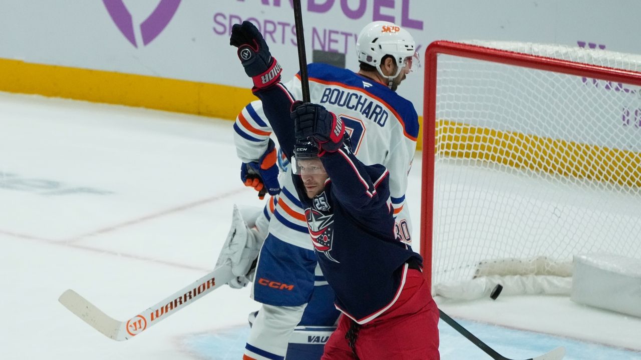 Olivier scores 2 goals to help lift Blue Jackets past Oilers 5–4