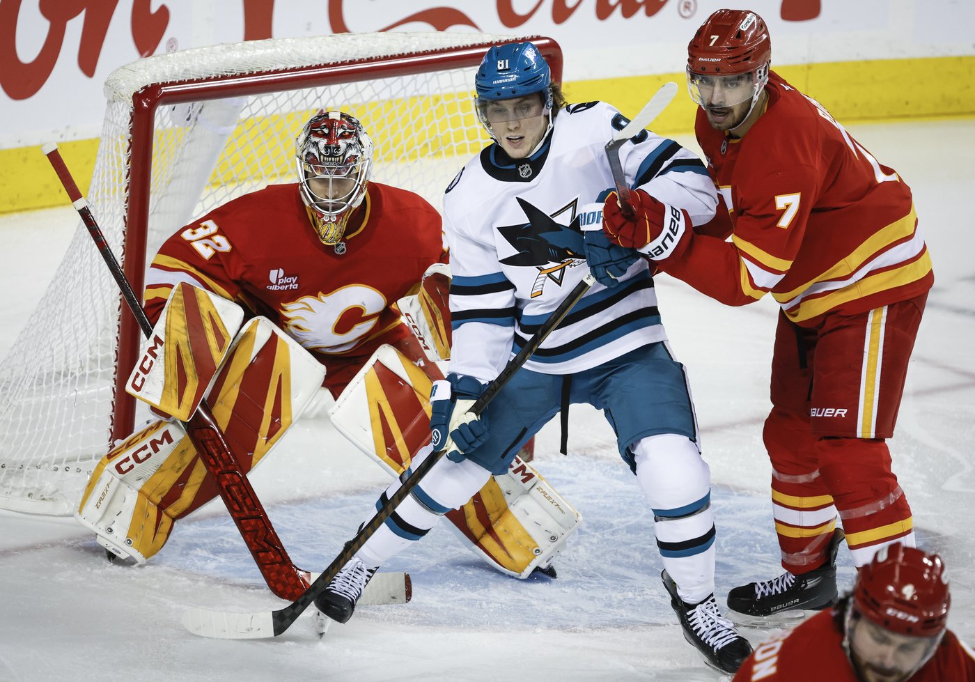 Wolf posts 16-save shutout, Calgary Flames blank San Jose Sharks 2-0