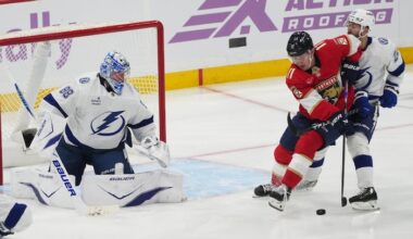 Jack Finley scores 1st NHL goal to help the Lightning beat the Panthers 3-1