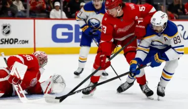 Red Wings defenseman Moritz Seider makes franchise history Saturday vs. Sabres