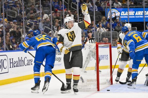 Golden Knights halt skid, cruise past skidding Blues