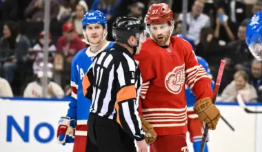On-ice officials in Red Wings vs. Rangers slammed by broadcasting crew and fans after lacklustre cal