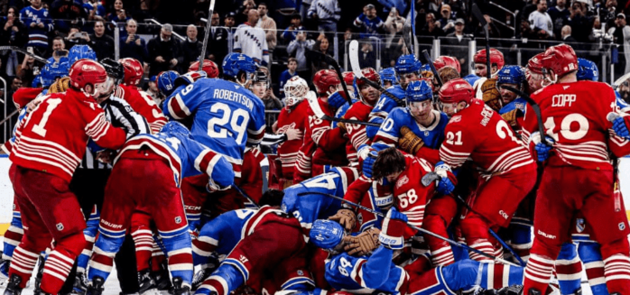 Rangers-Wings Brawl; New Hughes Details; Penguins Potential