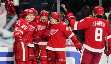 Red Wings rookie Nate Danielson has goal and assist for first NHL points in 4-2 win over Kraken