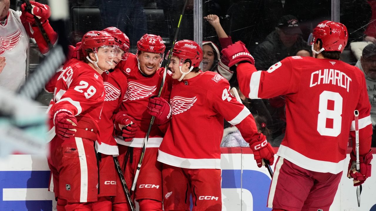 Red Wings rookie Nate Danielson has goal and assist for first NHL points in 4-2 win over Kraken