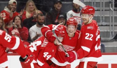 Nate Danielson’s 1st NHL goal helps Wings down Kraken