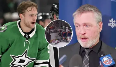Patrick Roy has heated exchange with Mikko Rantanen after dangerous hit on Romanov
