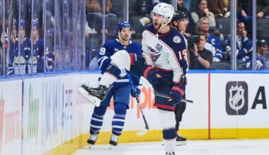 Fantilli scores second goal of game in OT to lift the Blue Jackets past the Maple Leafs, 3-2