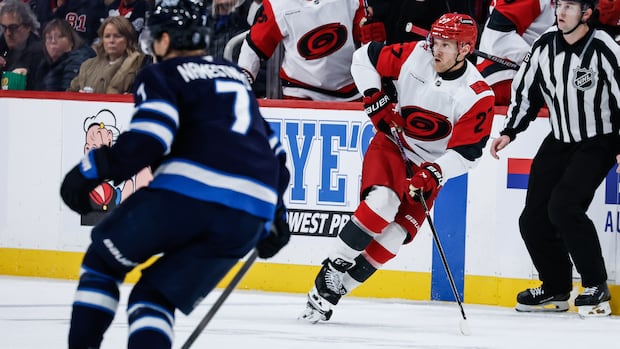 Hurricanes edge Jets 4-3 in Nikolaj Ehlers' return to Winnipeg
