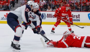 DeBrincat scores in overtime as the Red Wings beat the Blue Jackets 4-3