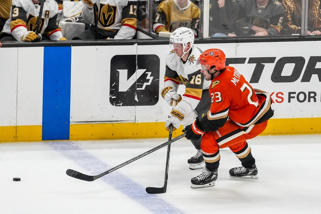 Cutter Gauthier's OT goal lifts Ducks past Golden Knights