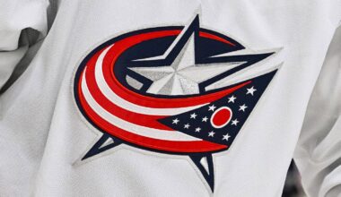 Blue Jackets logo on jersey