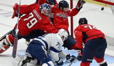 Hagel scores twice as Lightning hold on to top Capitals 5-3