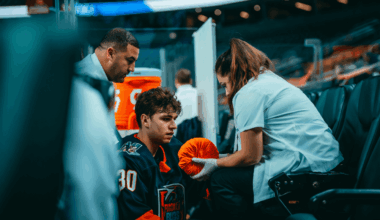 Jeremy Langlois stretchered off in scary Maine hockey hit, facing possible concussion after Berard check