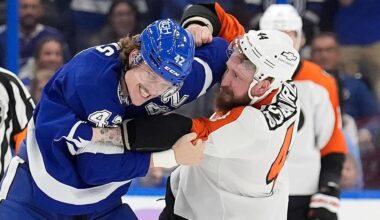 Vasilevskiy makes 20 saves, Hagel has 2 goals and an assist in Lightning's 3-0 win over Flyers