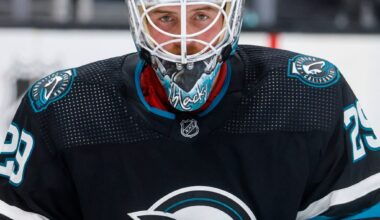San Jose Sharks' Yaroslav Askarov thankful for Mackenzie Blackwood