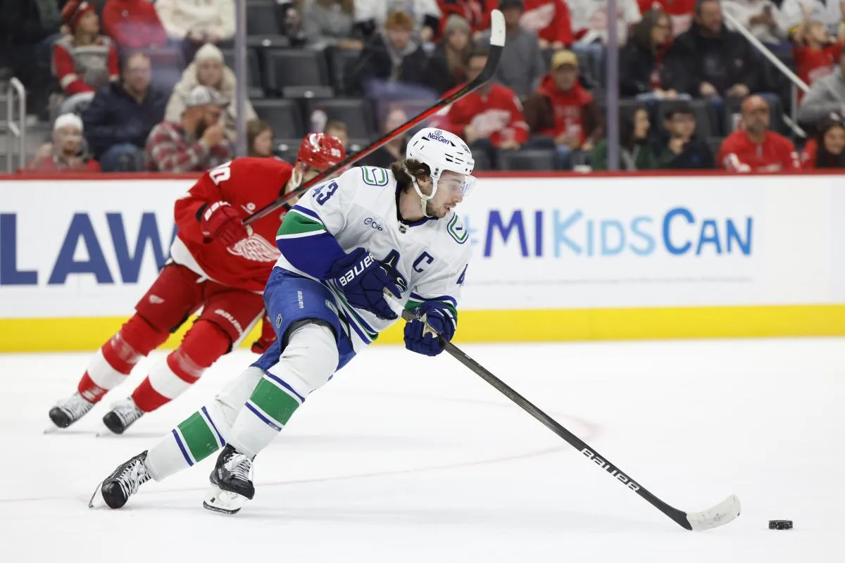 A potential Quinn Hughes arrival in Detroit addressed by insider and it'll excite Red Wings fans