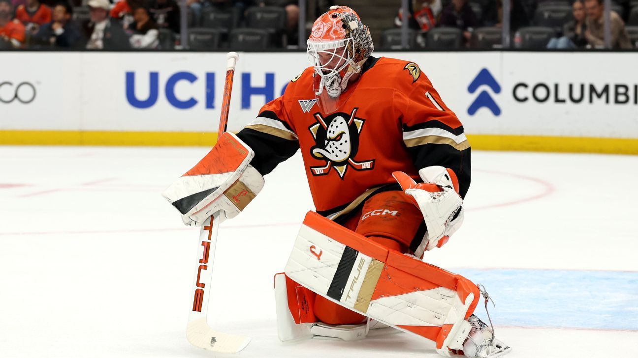 Ducks goalie Lukas Dostal out 2-3 weeks with upper-body injury