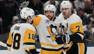 Letang scores in OT, Crosby nets 2 as Penguins beat Blue Jackets 4-3