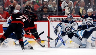 Jarvis scores a hat trick as Hurricanes pull away in third period to beat Jets 5-1