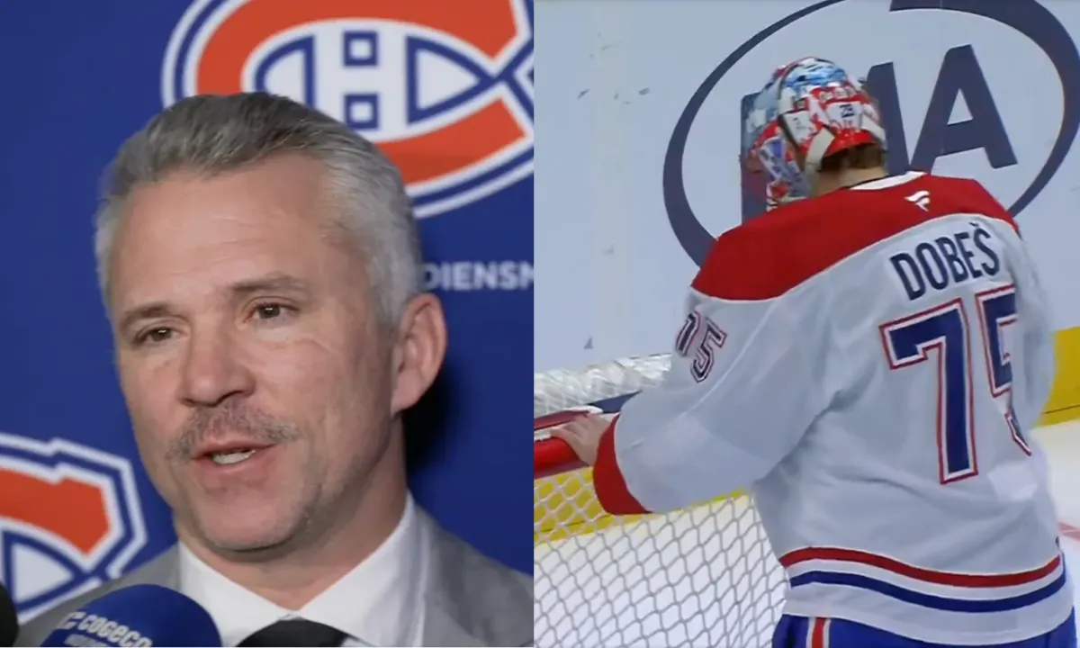 Why Martin St-Louis kept Jakub Dobes in net during the 7-2 loss to the Avalanche