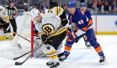 Islanders cough up lead late, fall in shootout to Bruins