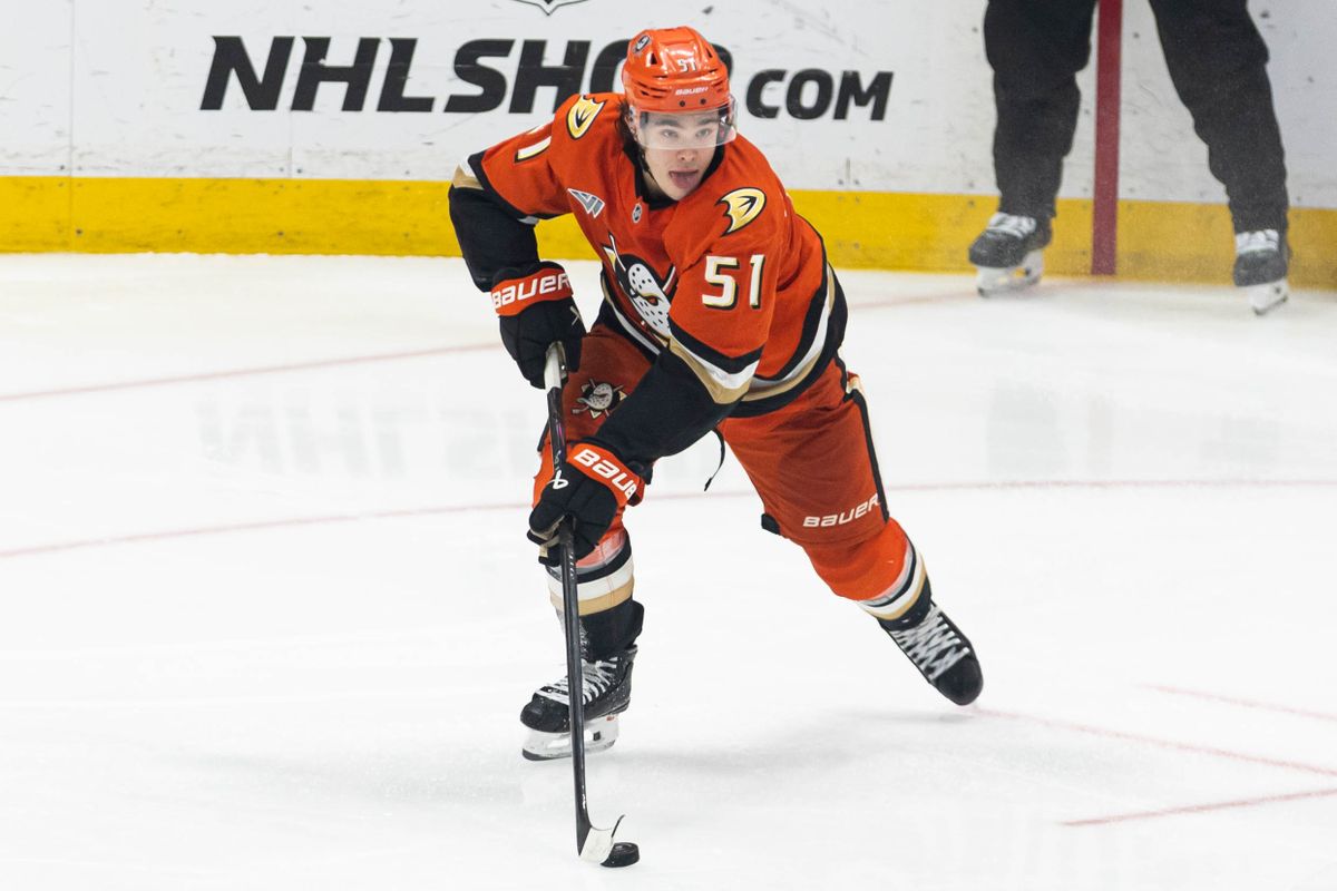 Anaheim Ducks D Olen Zellweger (51) skates with the puck during an NHL game against the Boston Bruins on November 19, 2025 in Anaheim, Calif. Anaheim Ducks D Olen Zellweger (51) skates with the puck during an NHL game against the Boston Bruins on November 19, 2025 in Anaheim, Calif.