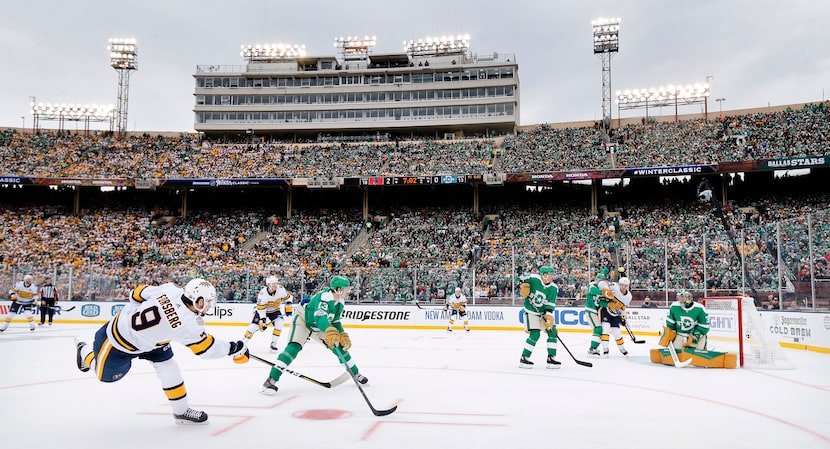 Dallas Stars goaltender Ben Bishop (30) deflects a shot by Nashville Predators left wing...