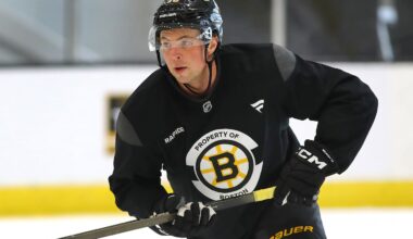 It wasn't a pretty scene after Charlie McAvoy took a slap shot to the face and was forced to leave Saturday's game at Montreal.