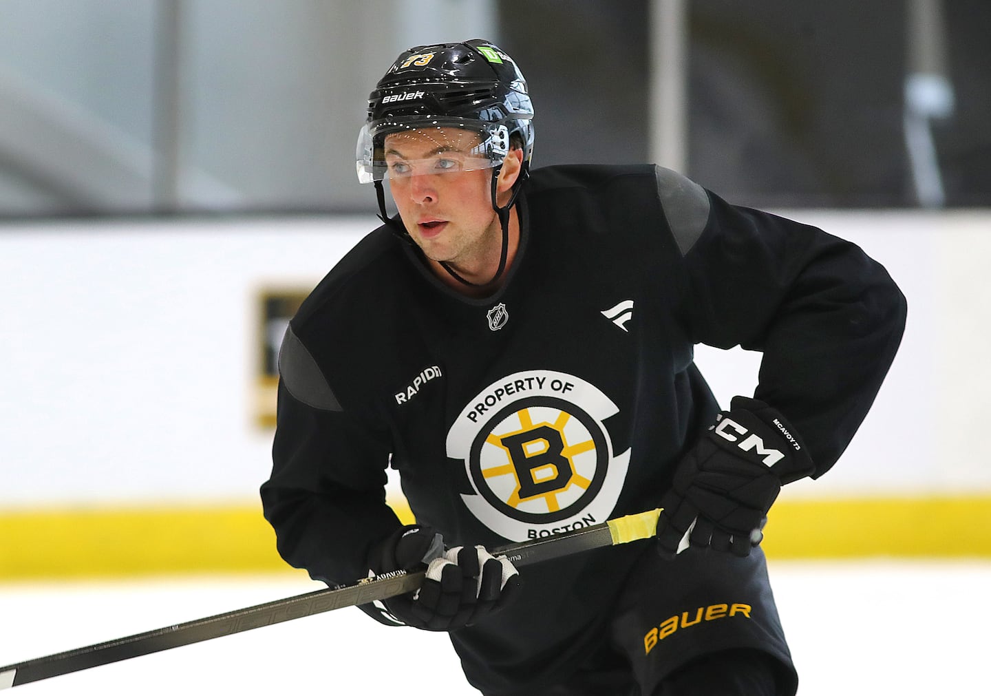 It wasn't a pretty scene after Charlie McAvoy took a slap shot to the face and was forced to leave Saturday's game at Montreal.