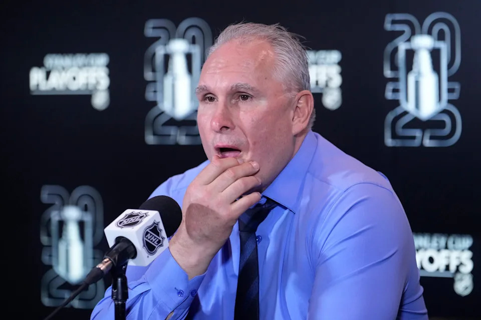 Toronto Maple Leafs head coach Craig Berube during a press conference.John E&period; Sokolowski-Imagn Images