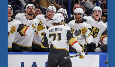 Golden Knights' William Karlsson injured in overtime loss to Ducks