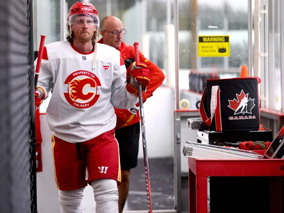  Flames Blake Coleman as the Calgary Flames opened their 2024 training camp with the first on-ice sessions at Winsport in Calgary on September 19, 2024.