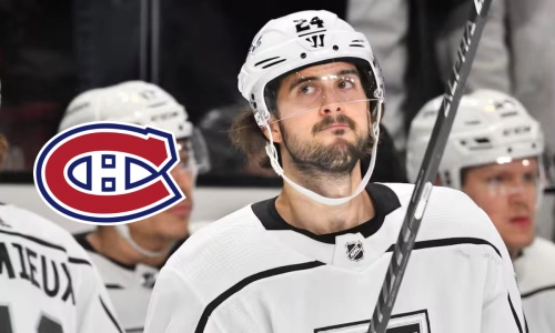 LA Kings forward Phillip Danault, Canadiens Logo