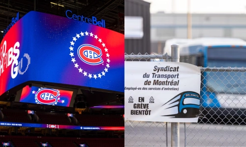 Canadiens Bell Centre (left) STM Strike (right) Canadiens Bell Centre (left) STM Strike (right)
