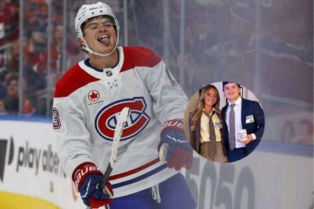 Photo of Cole Caufield and girlfriend Abby Brien