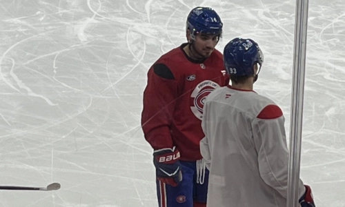 Canadiens captain Nick Suzuki in Brossard