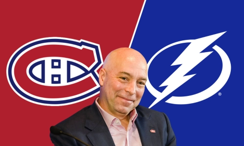 Canadiens logo (left) Tampa Bay Lightning logo (right) Kent Hughes