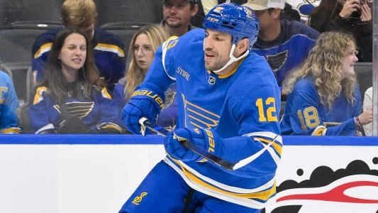 Milan Lucic with the St. Louis Blues during training camp.