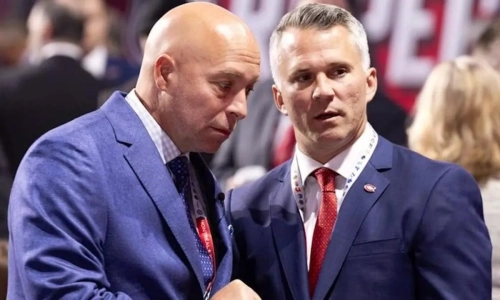 Canadiens GM Kent Hughes and coach Martin St-Louis