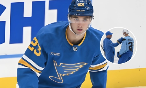 Photo of St. Louis Blues' Logan Mailloux Photo of St. Louis Blues' Logan Mailloux