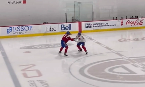 Arber Xhekaj and Jayden Struble in Brossard